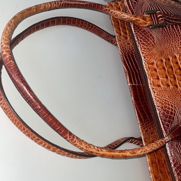 CHARLIE LAPSON Croc Embossed Brief Business Bag - Picture 5 of 10